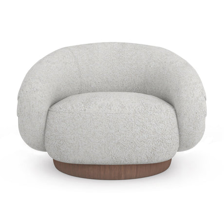 White Boucle Swivel Chair | Caracole Smoosh