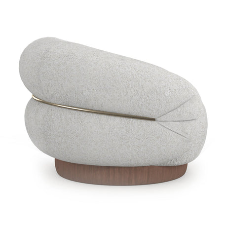 White Boucle Swivel Chair | Caracole Smoosh