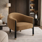 Velvet Curved Accent Chair | Caracole Baton