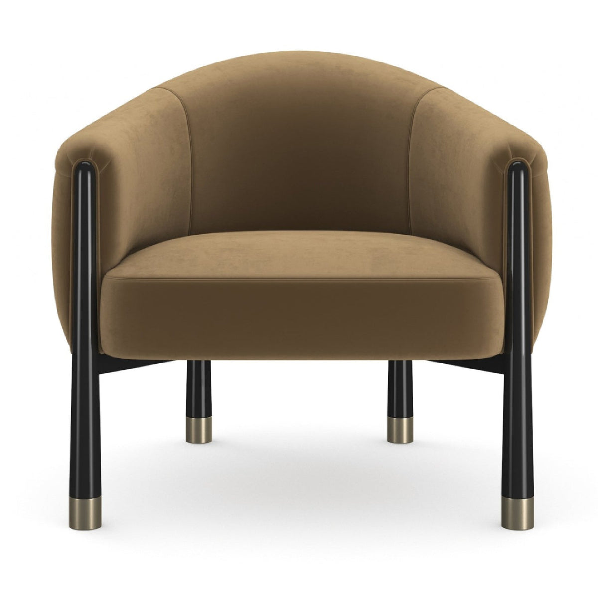 Velvet Curved Accent Chair | Caracole Baton