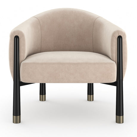Velvet Curved Accent Chair | Caracole Baton