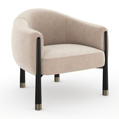 Velvet Curved Accent Chair | Caracole Baton
