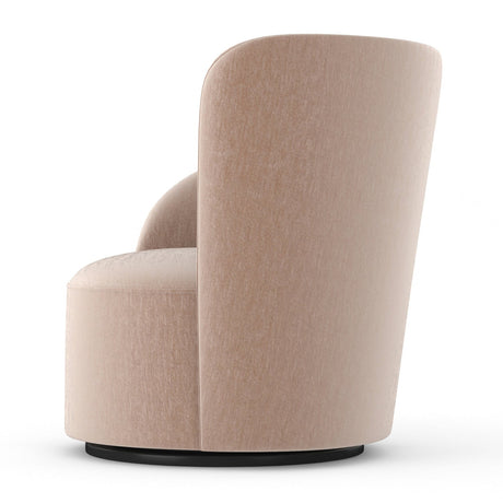 Taupe Velvet Left-Armed Swivel Chair | Caracole Whorl