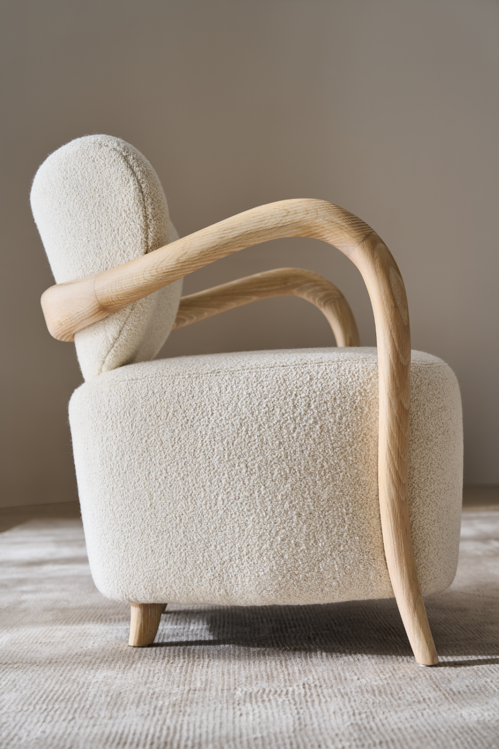 Concave Back Boucle Accent Chair | Caracole Ashanti | Oroa.com