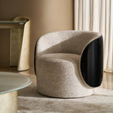 White Chenille Swivel Chair | Caracole Cuff