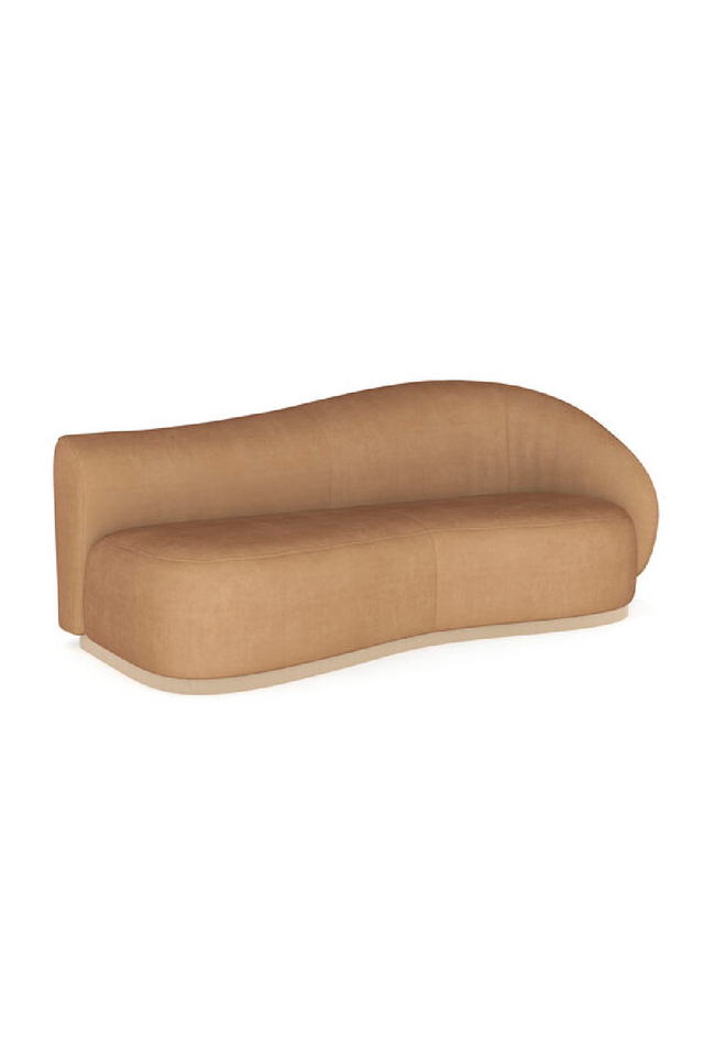 Light Brown Velvet Serpentine Sofa | Caracole Kalahari | Oroa.com