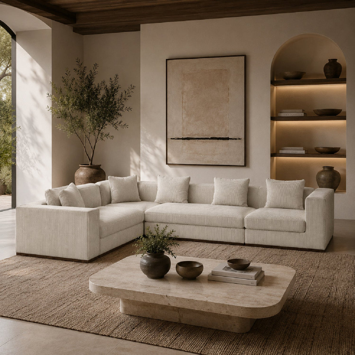 Cream 5-Piece Sectional Sofa | Caracole Bello