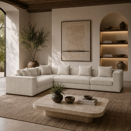 Cream 5-Piece Sectional Sofa | Caracole Bello