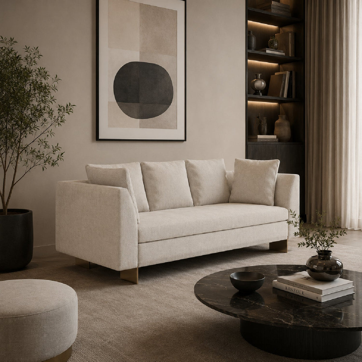 White Chenille Sofa  | Caracole Altura