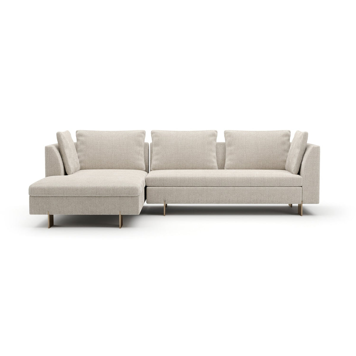 White Chenille Sofa with Chaise | Caracole Altura