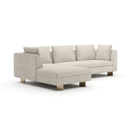 White Chenille Sofa with Chaise | Caracole Altura
