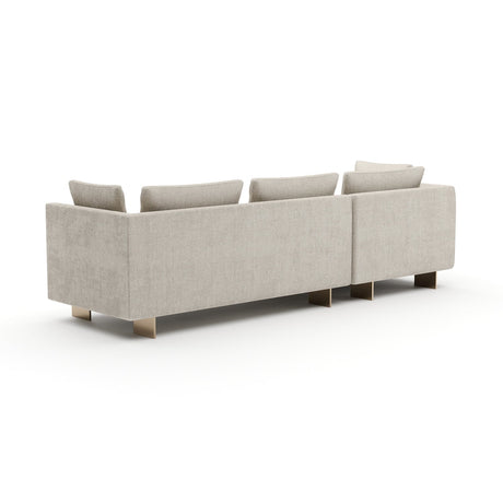 White Chenille Sofa with Chaise | Caracole Altura