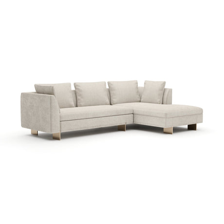 White Chenille Sofa with Chaise | Caracole Altura