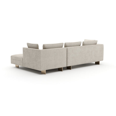 White Chenille Sofa with Chaise | Caracole Altura