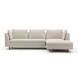 White Chenille Sofa with Chaise | Caracole Altura