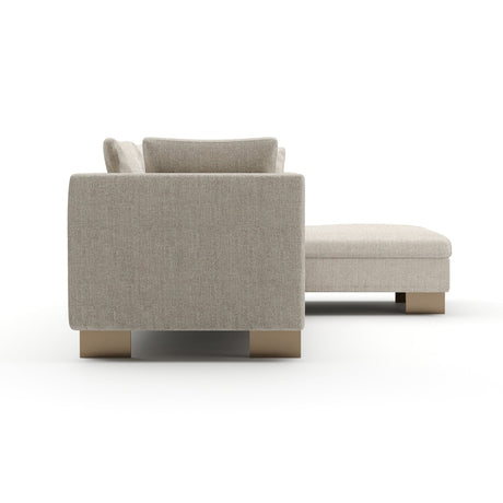 White Chenille Sofa with Chaise | Caracole Altura