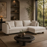 White Chenille Sofa with Chaise | Caracole Altura