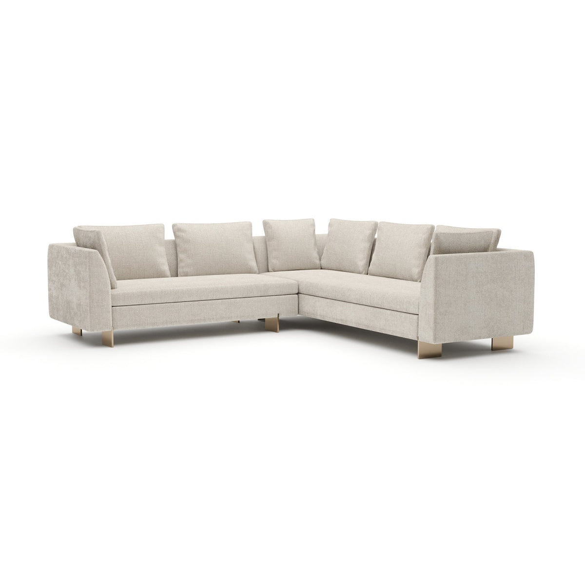 White Chenille Sectional Sofa L | Caracole Altura