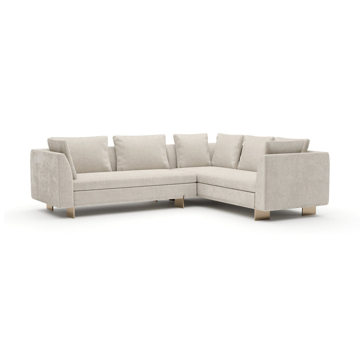 White Chenille Sectional Sofa S | Caracole Altura