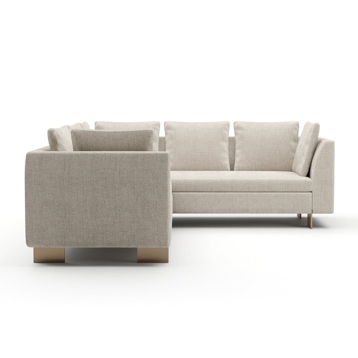 White Chenille Sectional Sofa S | Caracole Altura