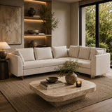 White Chenille Sectional Sofa S | Caracole Altura