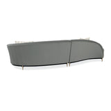 Gray Velvet Right-Armed Loveseat | Caracole Three's Company