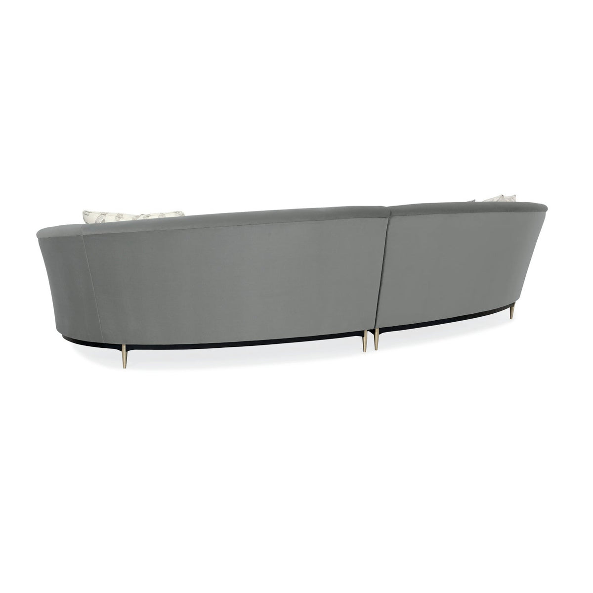 Gray Velvet Right-Armed Loveseat | Caracole Three's Company