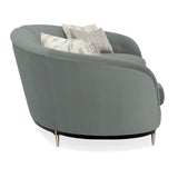 Gray Velvet Right-Armed Loveseat | Caracole Three's Company