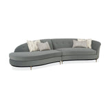 Gray Velvet Right-Armed Loveseat | Caracole Three's Company