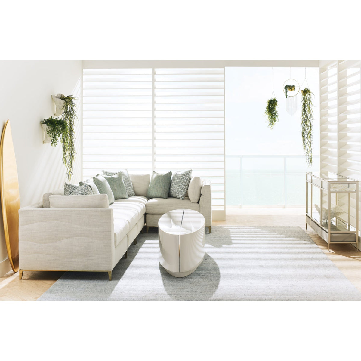 Wavy Quilted Armless Lounge Chair | Caracole Under Currents