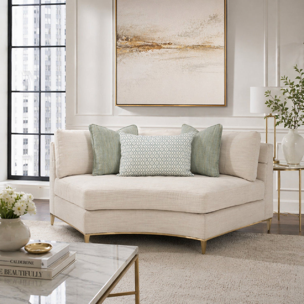 Wavy Quilted Sectional Sofa | Caracole Under Currents