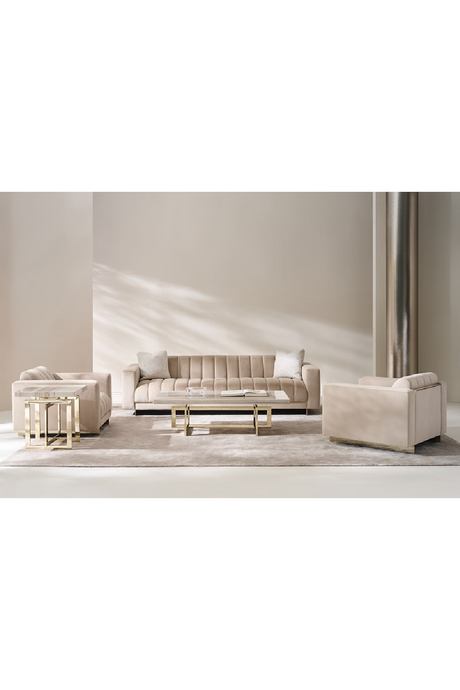 Cream Channel-Tufted Sofa | Caracole Well Balanced | Oroa.com