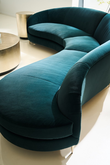 Green Velvet Sectional Sofa | Caracole Three's Company | Oroa.com