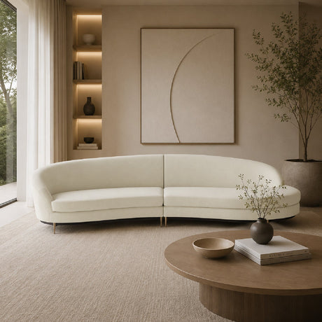 Curved 2-Piece Sectional Sofa | Caracole Three'S Company