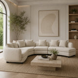 Ribbed Linen 4-Piece Sectional Sofa | Caracole Lumi
