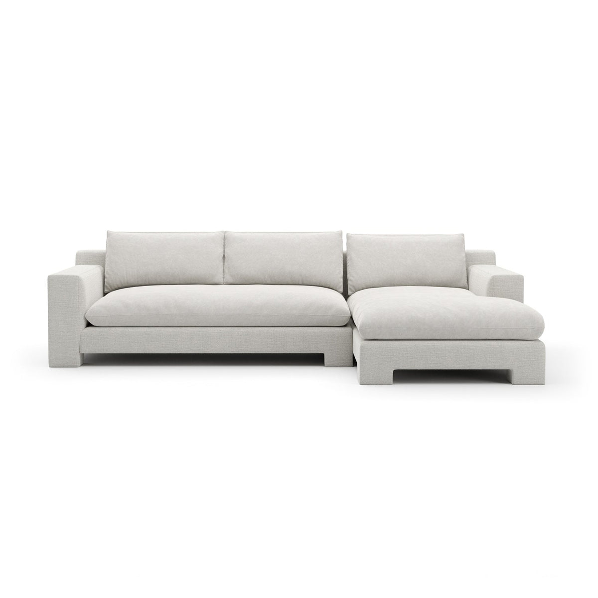 White Velvet Sectional Chaise | Caracole Devon