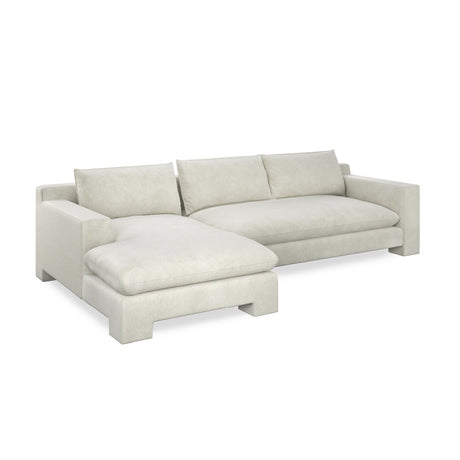 White Velvet Sectional Chaise | Caracole Devon