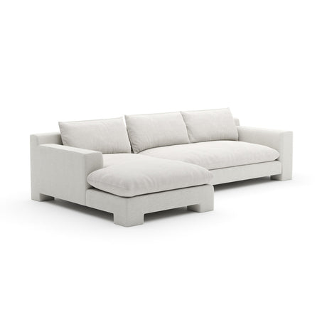 White Velvet Sectional Chaise | Caracole Devon