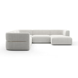 Ribbed Linen Sectional Chaise | Caracole Rhythm