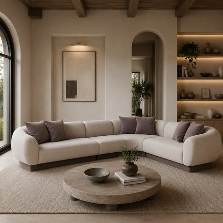 Ribbed Linen Sectional Sofa | Caracole Seta