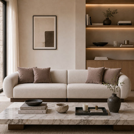 Ribbed Linen 2-Piece Sofa | Caracole Seta