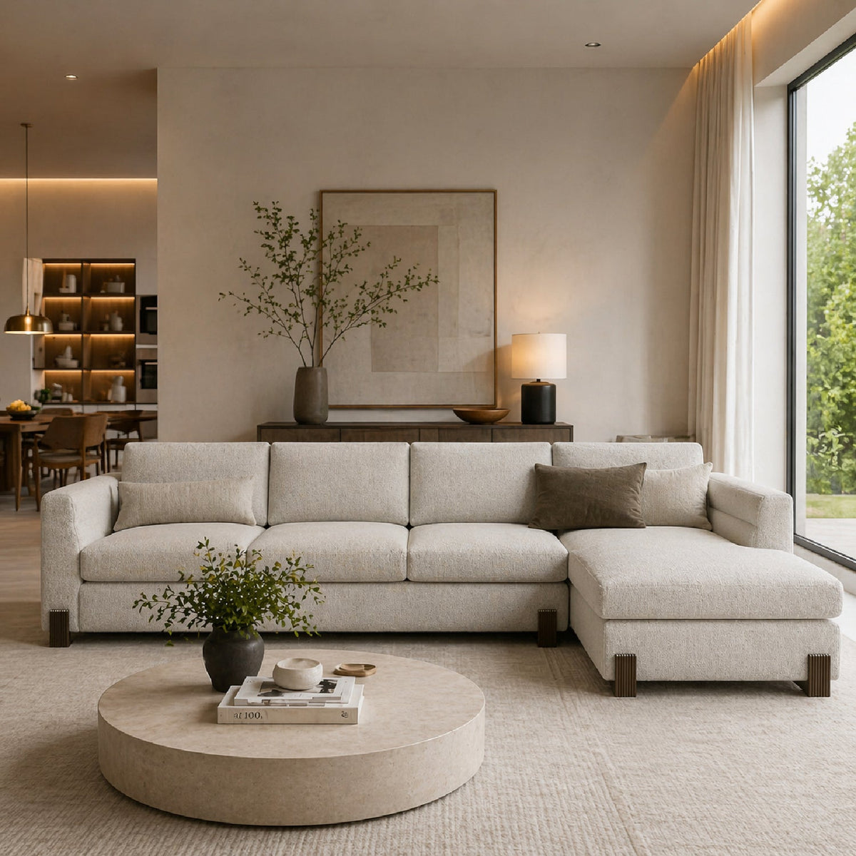 Beige Woven Chaise Lounge L | Caracole Counter Balance