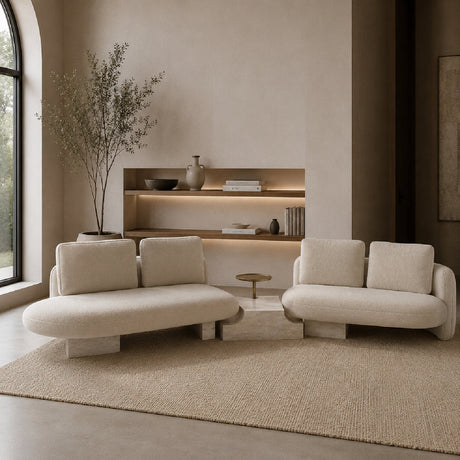 Left Bumper Linen Sectional Sofa | Caracole Overlap