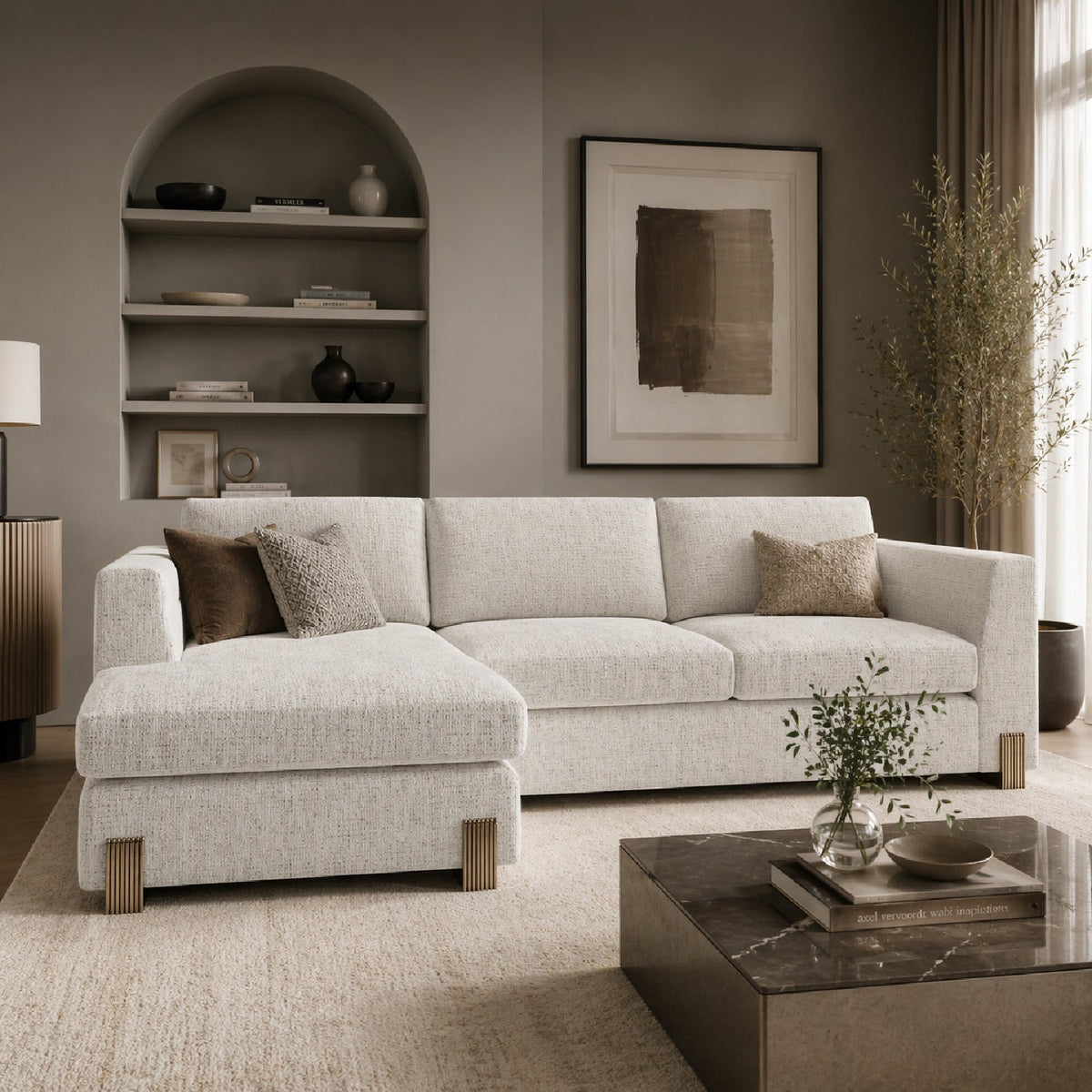 Beige Woven Chaise Lounge S | Caracole Counter Balance