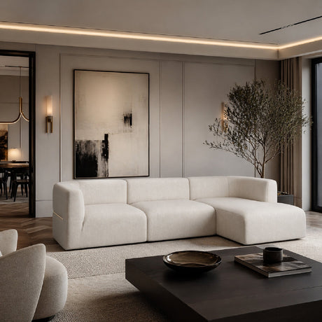 Ribbed Linen Sectional Sofa | Caracole Rhythm