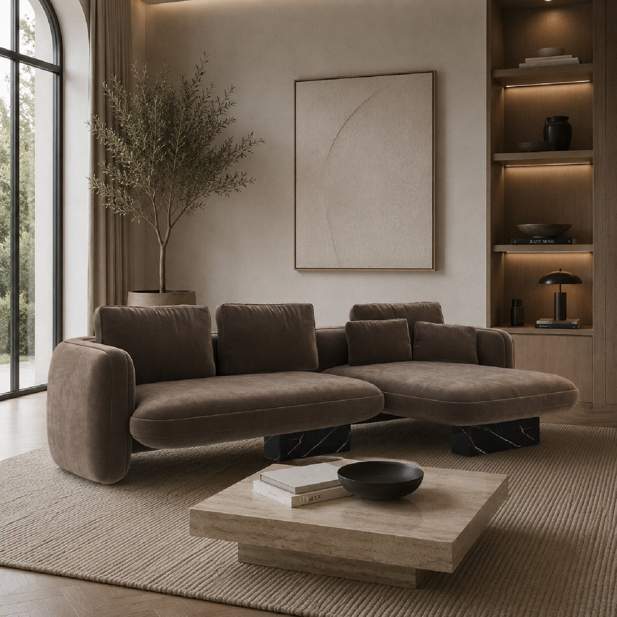 Linen Right Chaise Sectional Sofa S | Caracole Overlap