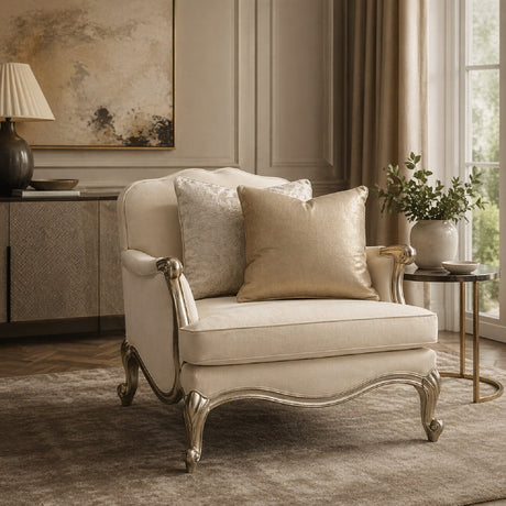 White French-Inspired Lounge Chair | Caracole Savoir Faire