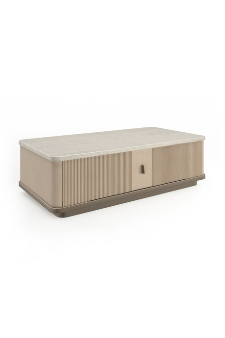 Reeded Oak 2-Door Cocktail Table | Caracole Rhythm | Oroa.com