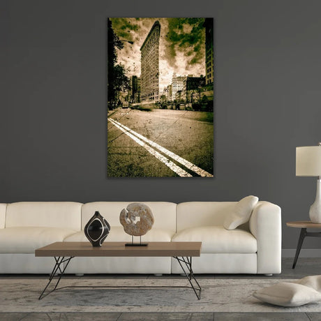 Flatiron Lines Sepia Iconic Building photographic art print by Cobra Art, alternate view 2