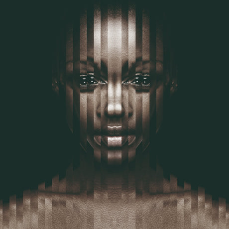 Layered Emotions Black Dimensional Woman Portrait photographic art print by Cobra Art